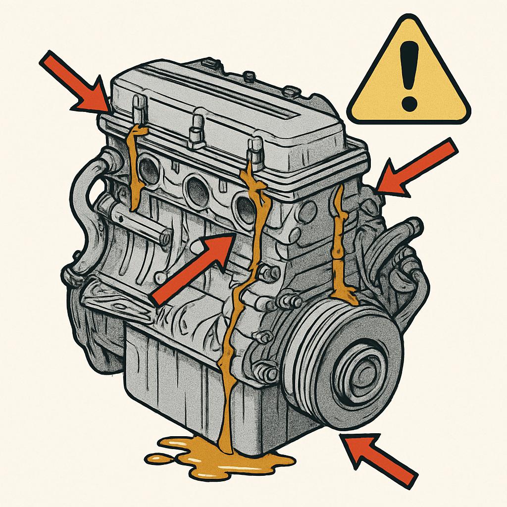 Amerikan aracında motor yağı kaçağı
